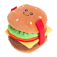 ZippyPaws dog toys Snufflerz Stacks Cheeseburger Interactive Plush Dog Toy