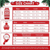 Winter Snowflakes & Reindeer Christmas Holiday 3 Pc Set- Dog Sweater/Hat/Scarf Set - Size MD