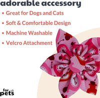Huxley & Kent Bow Tie Love Pawtion #K9 Pink Red Pinwheel Flower Pet Collar Attachment - Size Sm