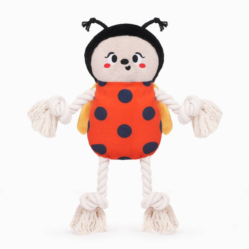 Hugsmart Products Inc Dog Toys Puppy Garden Spring Ladybug Plush Rope Dog Toy