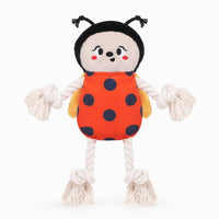 Hugsmart Products Inc Dog Toys Puppy Garden Spring Ladybug Plush Rope Dog Toy