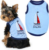 Sailboat Nantucket Sailing Club Blue Embroidered Summer Dog Tee