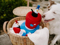 Americana Burrow Patriotic Top Hat Interactive Dog Toy Set - 4 Pc