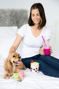 Bubble Tea Plush Squeaky Dog Toy Set - 2 Pc