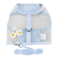Doggie Design Harnesses XS Cool Mesh Dog Harness with Leash - Baby Blue Daisy