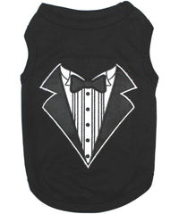 Parisian Pet® Tee's 2XS Black Tuxedo Elegant Formal Embroidered Dog T-Shirt