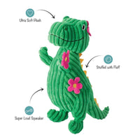 Pet Shop by Fringe Studio dog toys Thorny But Cute T Rex with Spring Flowers Plush Squeak Dog Toy