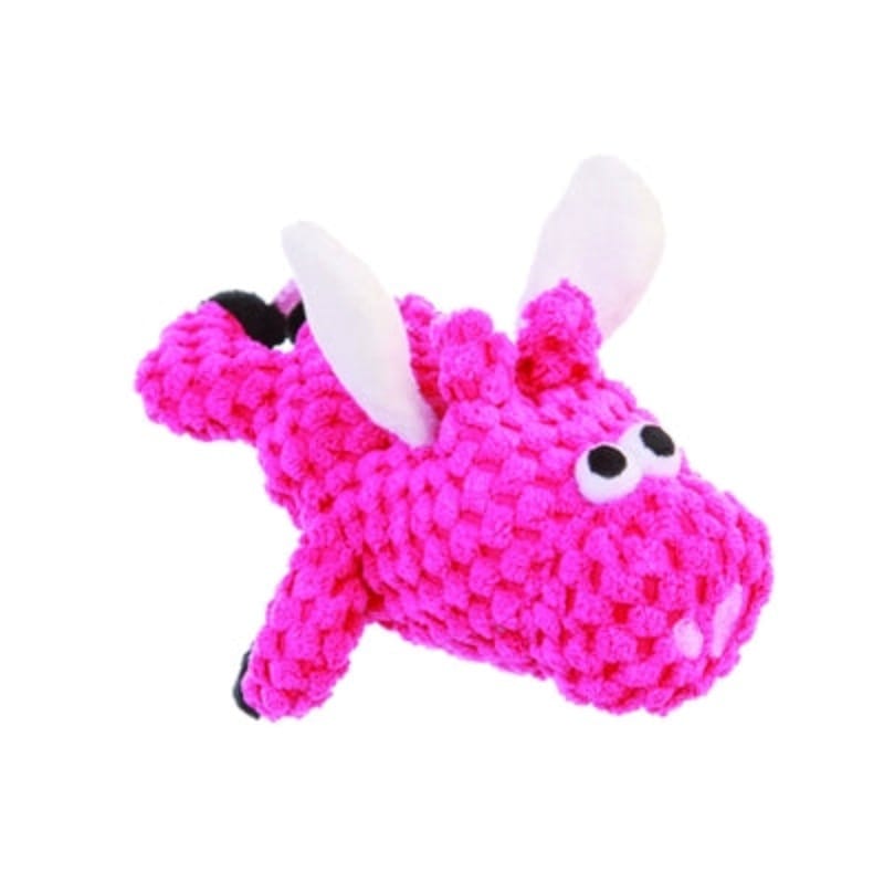 GoDog dog toys Just for Me Checkers Pink Flying Pig Plush Squeak Dog Toy