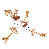 S'mores Rope Beige Stacked Tug Plush Squeaky Dog Toy