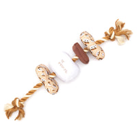S'mores Rope Beige Stacked Tug Plush Squeaky Dog Toy
