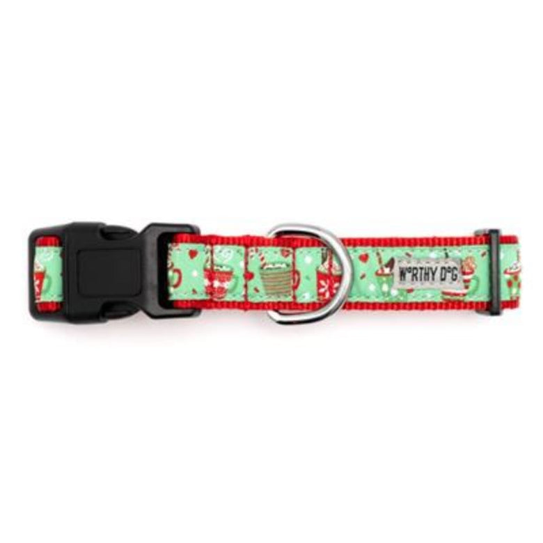 The Worthy Dog Collars Holiday Lattes Festive Colors Dog Collar