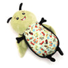 Green Snuggle Bug Spring Canvas Plush Wing Flapping Dog Toy
