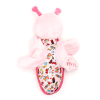 Pink Butters Fly Spring Canvas Plush Wing Flapping Dog Toy