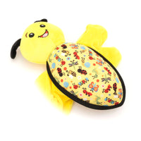 Yellow Buzzy Bee Spring Canvas Plush Wing Flapping Dog Toy