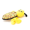 Yellow Buzzy Bee Spring Canvas Plush Wing Flapping Dog Toy