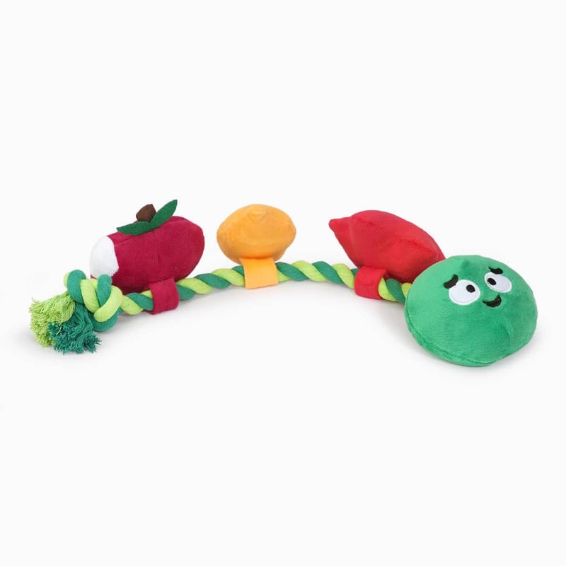Hugsmart Products Inc Dog Toys Autumn Tailz Apple and Worm Rope Plush Squeaky Dog Toy
