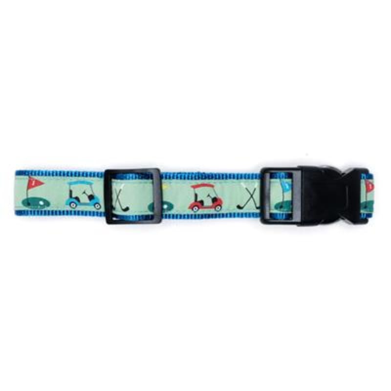 The Worthy Dog COLLARS Let's Play Some Golf Green Dog Collar