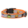 Halloween Monster Mash Checker & Orange Dog Collar