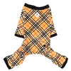 The Worthy Dog Pajamas XS Tan Plaid Fleece Dog Jammies