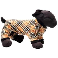 The Worthy Dog Pajamas Tan Plaid Fleece Dog Jammies