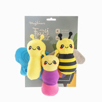 Hugsmart Products Inc Dog Toys Puppy Garden Little Insects Spring Plush Squeak Dog Toy Set - 3 pc