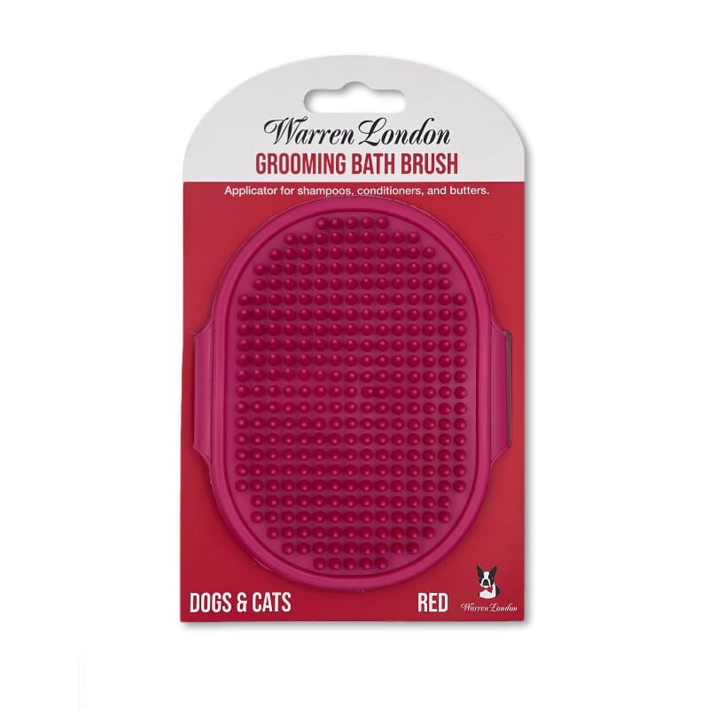 Warren London Pet Combs & Brushes Red Grooming Bath Brush
