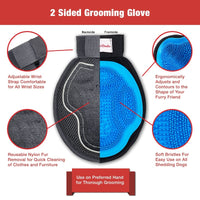 Warren London Pet Grooming Supplies 2 in 1 Pet Grooming Glove for Dogs & Cats - Double Sided