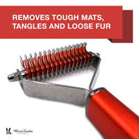 Warren London Pet Combs & Brushes Dematting Rake Brush for Dogs and Cats