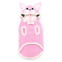 Dogo Pet dog apparel Cable Pink Bunny Hooded Dog Sweater - Only Available in Size XL and 2XL