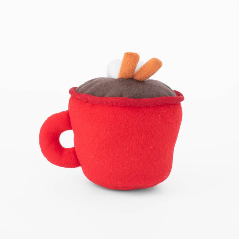 ZippyPaws dog toys Holiday Hot Cocoa Christmas Plush Squeaky Dog Toy