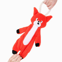 Hugsmart Products Inc Dog Toys Jumbo Animal Fox Rope Plush Squeak Dog Toy