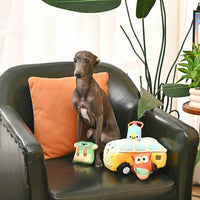 Hugsmart Products Inc Dog Toys Volkswagen Camper Van Hide and Seek Interactive Plush Squeaky Dog Toy Set - 4 Pc