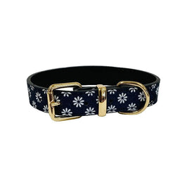 BARK by DOG COLLARS SM Navy Luna Daisy Dog Collar