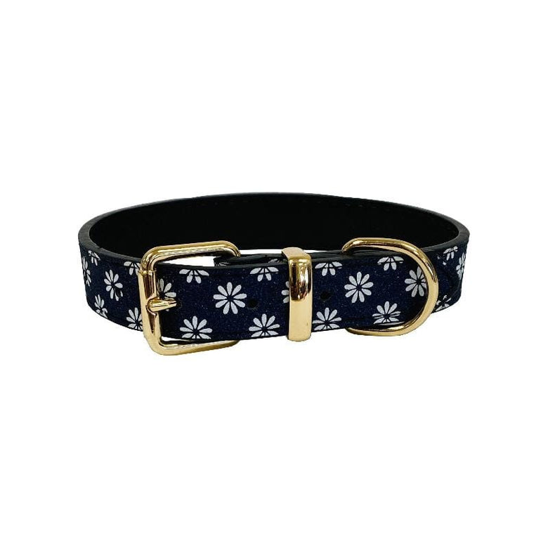 BARK by DOG COLLARS SM Navy Luna Daisy Dog Collar