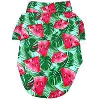 Doggie Design Collared Shirts 2XS Hawaiian Juicy Watermelon Camp Dog Shirt