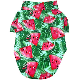 Doggie Design Collared Shirts 2XS Hawaiian Juicy Watermelon Camp Dog Shirt