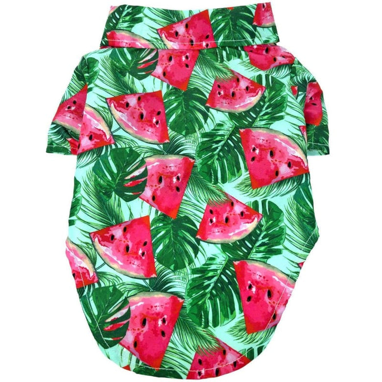 Doggie Design Collared Shirts 2XS Hawaiian Juicy Watermelon Camp Dog Shirt