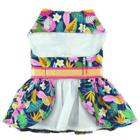 Doggie Design Dresses Fiesta Floral Dog Harness Dress with Matching Leash