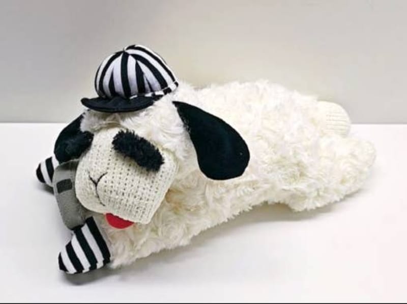 Multipet dog toys Sport Referee Lamb Chop Plush Squeak Dog Toy - 10.5"