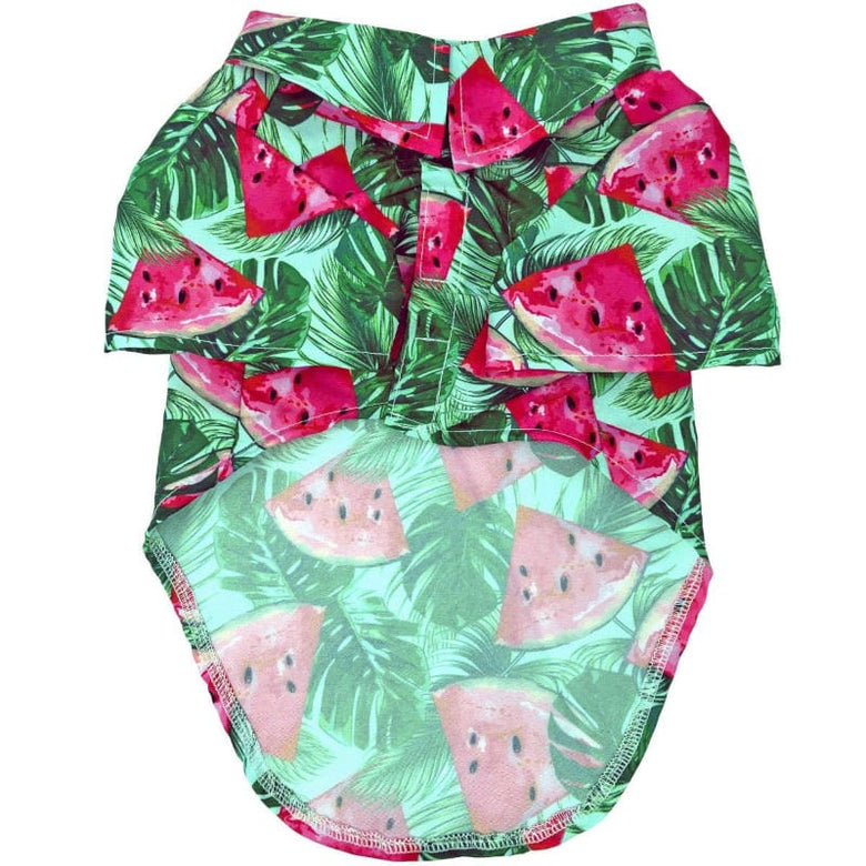 Doggie Design Collared Shirts Hawaiian Juicy Watermelon Camp Dog Shirt