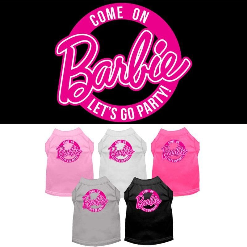 Mirage Pet Products dog apparel Come on Brbie Let's Go Party Dog Tee!