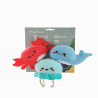 Hugsmart Products Inc dog toys Ocean Pals Sea Creatures Plush Dog Toy Set - 3 Pc