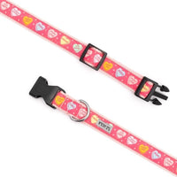 The Worthy Dog Collars Puppy Love Conversation Hearts Pink Dog Collar
