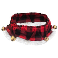 Buffalo Check Holiday Red Ruff with Jingle Bells for Pets