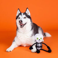 PetShop by Fringe Studio dog toys Halloween Got A Bone To Pick Skeleton Rope Tug Plush Squeak Dog Toy