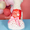 TM - PET PLUS LTD Dog Apparel Loads of Love Hearts and Tulle Pink Bow Red Dog Dress
