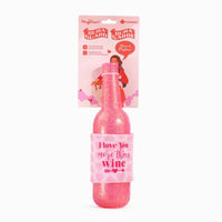 Hugsmart Products Inc Dog Toys Woof Love Love you more than wine Bottle Rubber Dog Toy