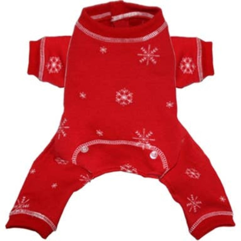 Barker's Bowtique - Home to Hip Doggie & Max's Closet dog apparel XS Red Snowflake Cozy Pet PJ's