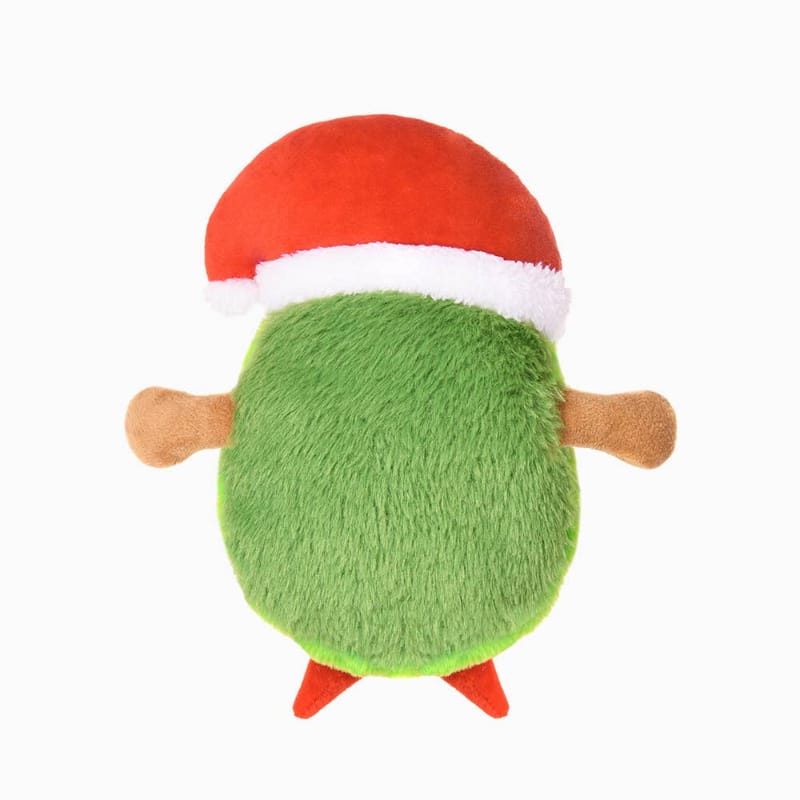 Hugsmart Products Inc dog toys Happy Woofmas Santa Avocado Plush Squeak Dog Toy