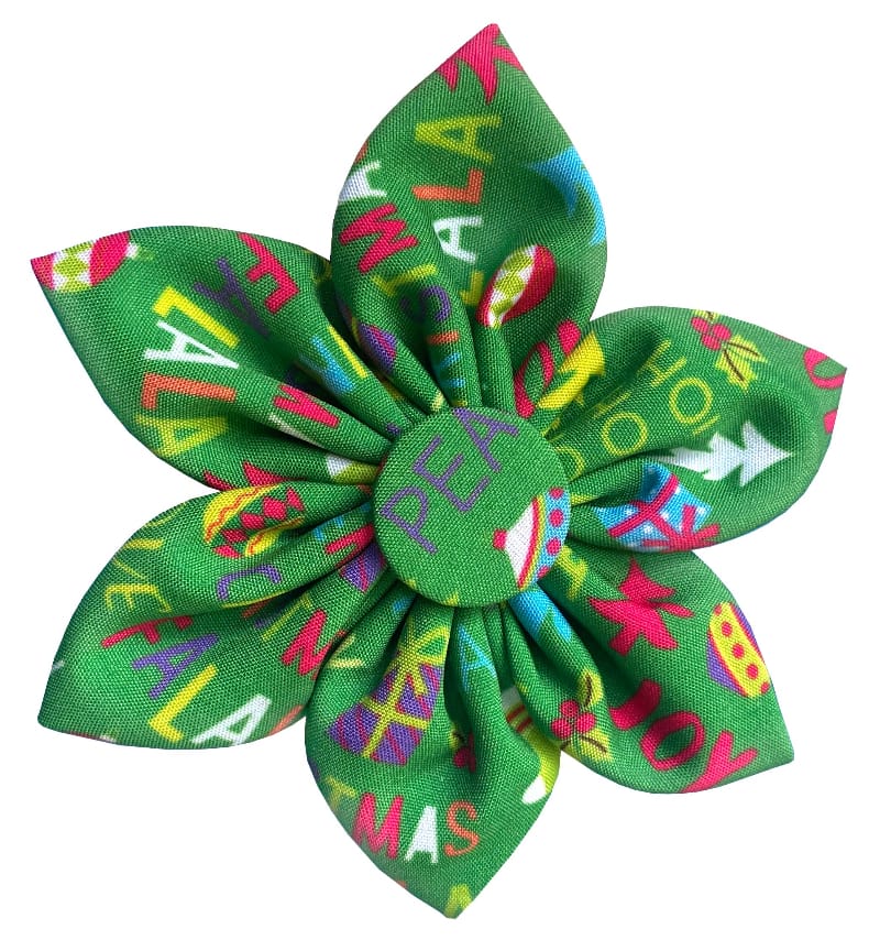 Huxley & Kent Bow Tie SM Merry & Bright Pinwheel Holiday Pet Collar Attachment - 2 Sizes